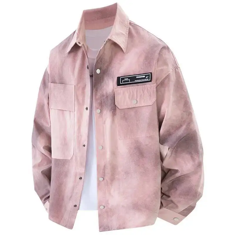 New 2025 Men's Shirt Loose Long Sleeve Stylish Hong Kong Style Spring Autumn Jacket Thin Material Comfortable For Summer