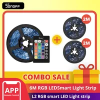 SONOFF-Luz LED inteligente L2 RGB, WiFi, Bluetooth, Compatible, Control remoto, horario, Escena Inteligente a través de eWeLink, Alexa, Google Home