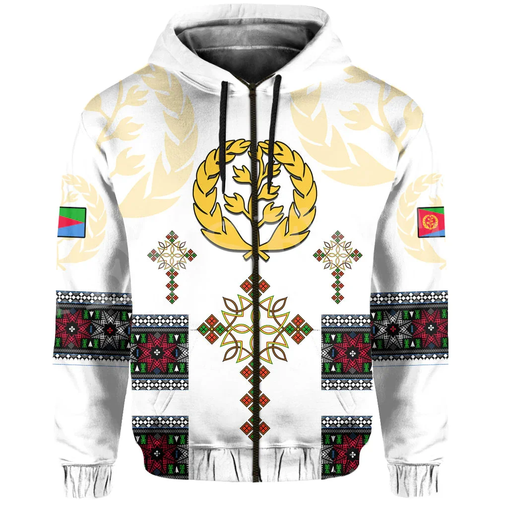 Custom Name Africa Country Eritrea Flag Retro Tribe Tracksuit Harajuku 3DPrint Streetwear Pullover Casual Funny Jacket Hoodies Y