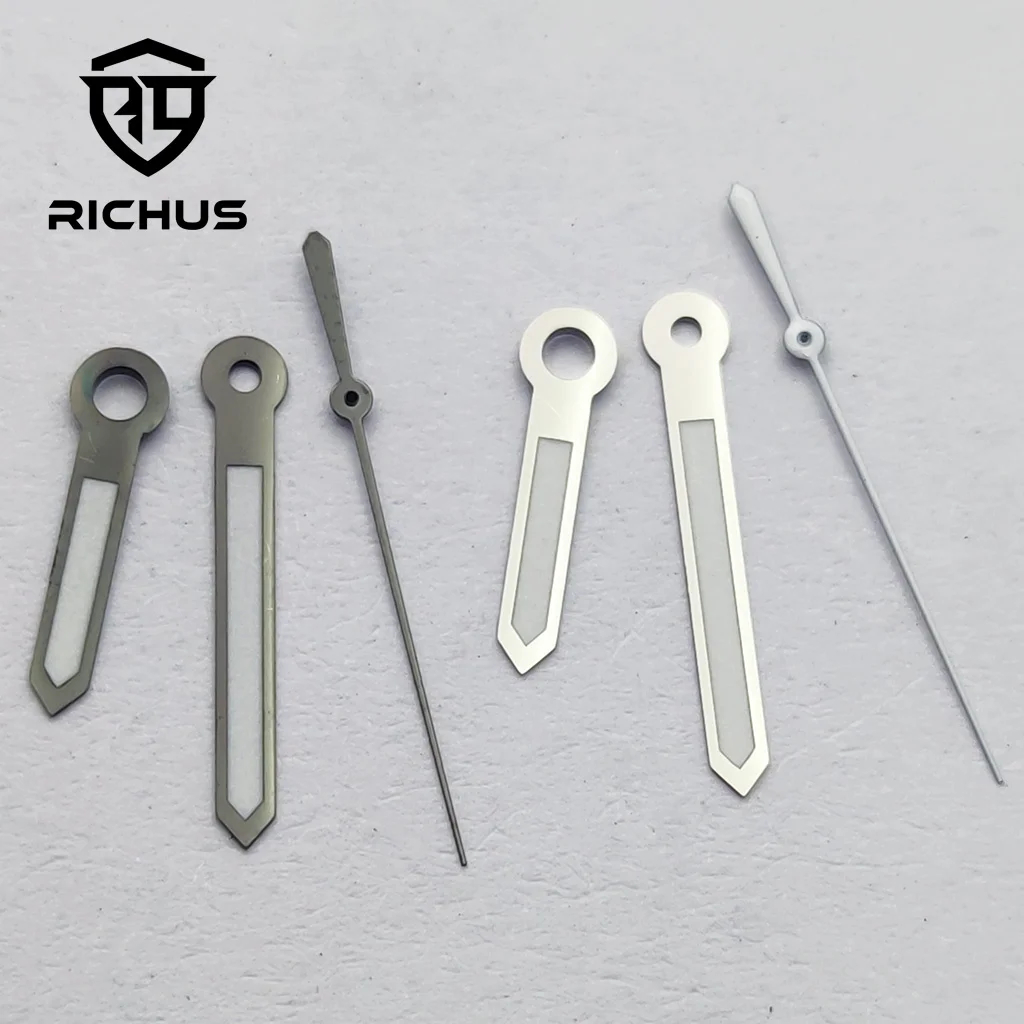 

Стрелки часов RICHUS с серебряным пистолетом NH35, подходят для часов NH34, NH35, NH36, ETA2824 2836, Miyota8215-DG, аксессуары для часов с механизмом