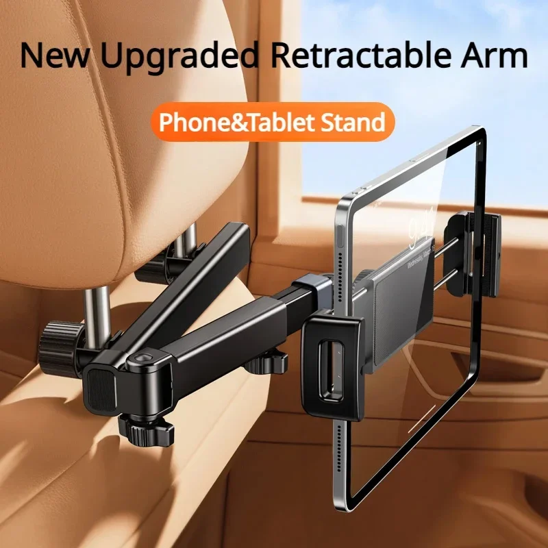 Suporte Telescópico para Celular e Tablet para Encosto de Cabeça de Carro, Rotativo, para Celulares e Tablets de 5 a 13 Polegadas
