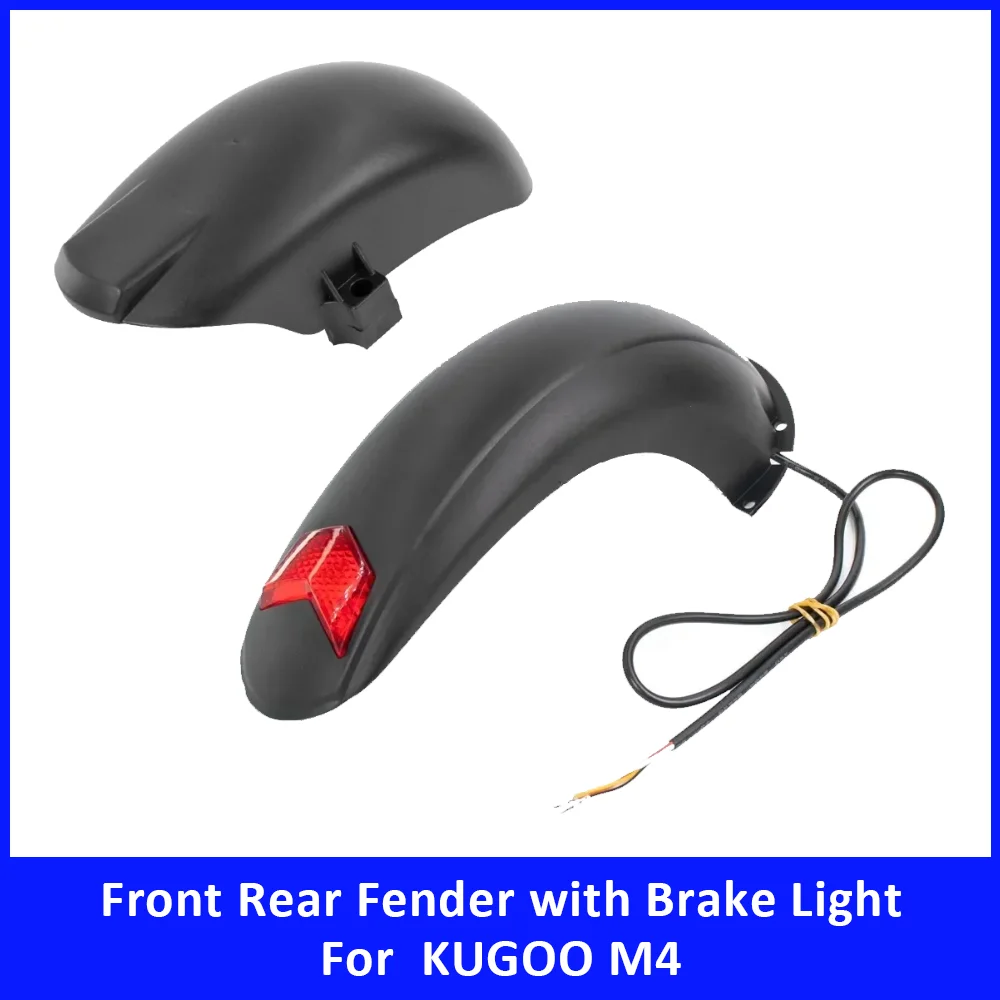 

Front Rear Fender with Brake Light for KUGOO M4 Electric Scooter Rear Mudguard Taillight Replacement Parts Accessories
