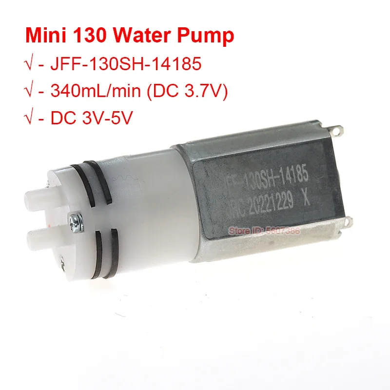 Mini 130 Water Pump 340mL/m Large Flow DC 3V 3.7V 5V Diaphragm Negative Pressure Self-priming Suction DIY Tea Table Appliance