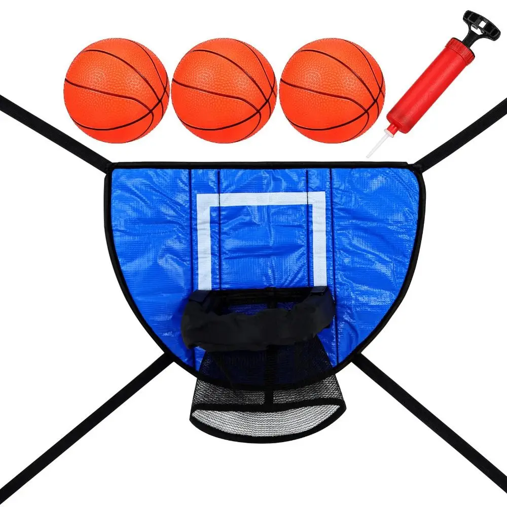 Opvouwbare trampoline basketbalringkit Veiligheid Plezier Draagbaar basketbalring Speelgoed Multifunctioneel met pomp en bal