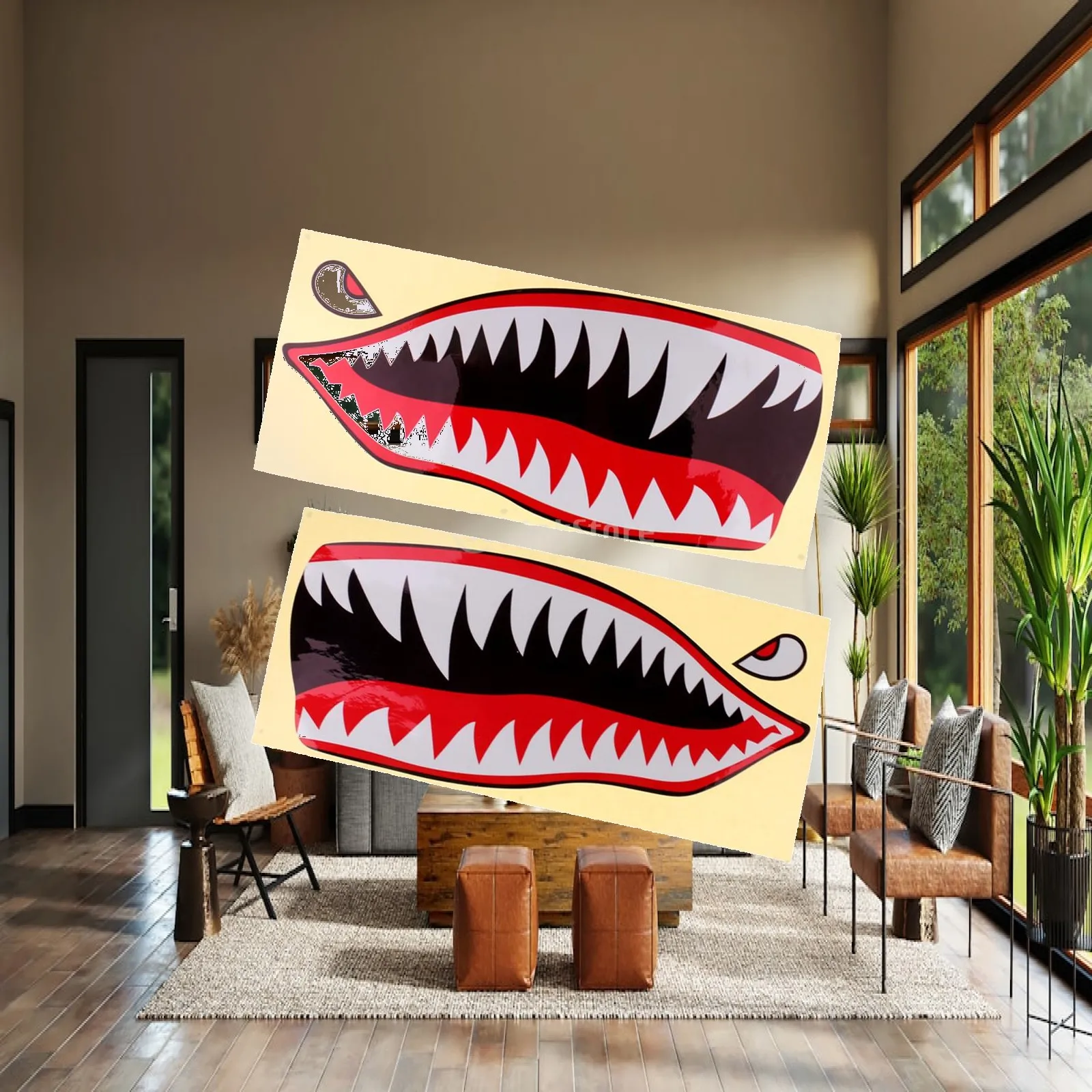 

Durable Shark Mouth Decal Large Size Vinyl Waterproof Sticker for Kayak Canoe Dinghy Jet Ski Surfboard Car Truck Ocean Boat