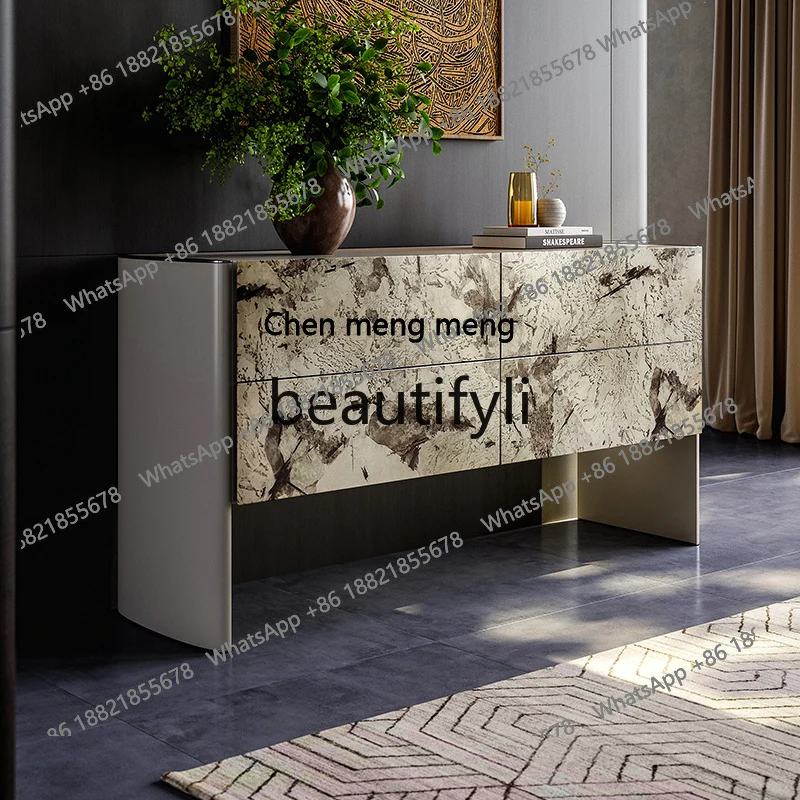 

Italian light luxury door cabinet, living room entry door decoration cabinet, simple modern bedroom against the wall