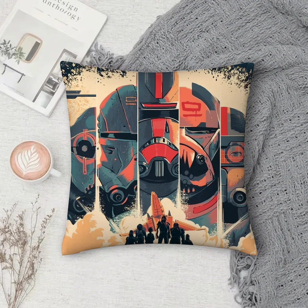 

Funny Movie S-star Funny W-wars Pillow Case Square Double-Sided Printing Short Plush Sofa Cushion Cover Bedroom Pillow