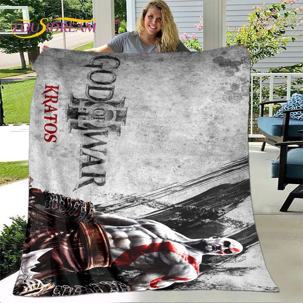 게임 신의 전쟁 게이머 부드러운 플러시 담요, 플란넬 담요 거실 침실 침대 소파 피크닉 커버 베티 데케