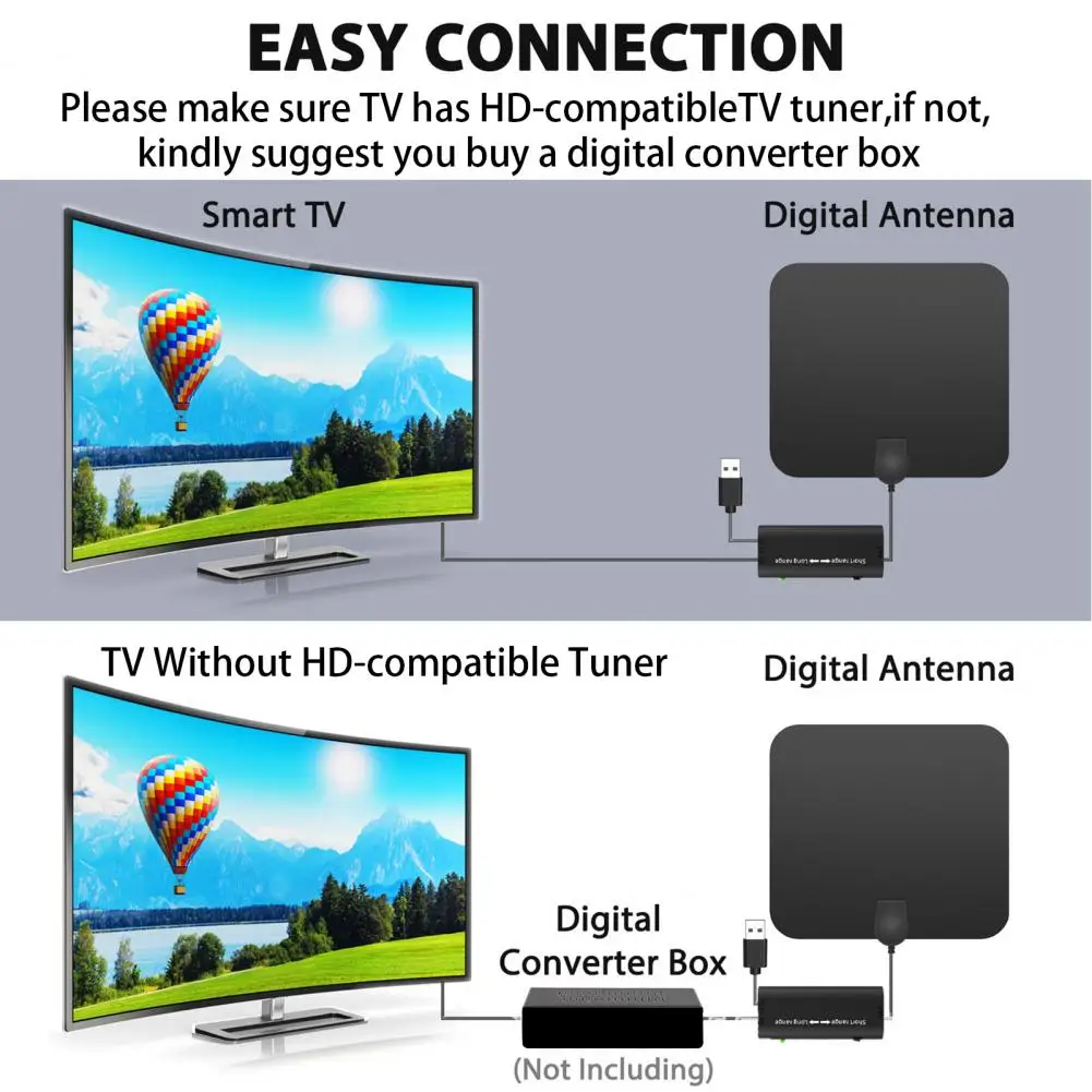 Convenient TV Aerial 37dBI Stable Output Digital Box Indoor Amplifier Booster TV Antenna TV Antenna Signal-Reception