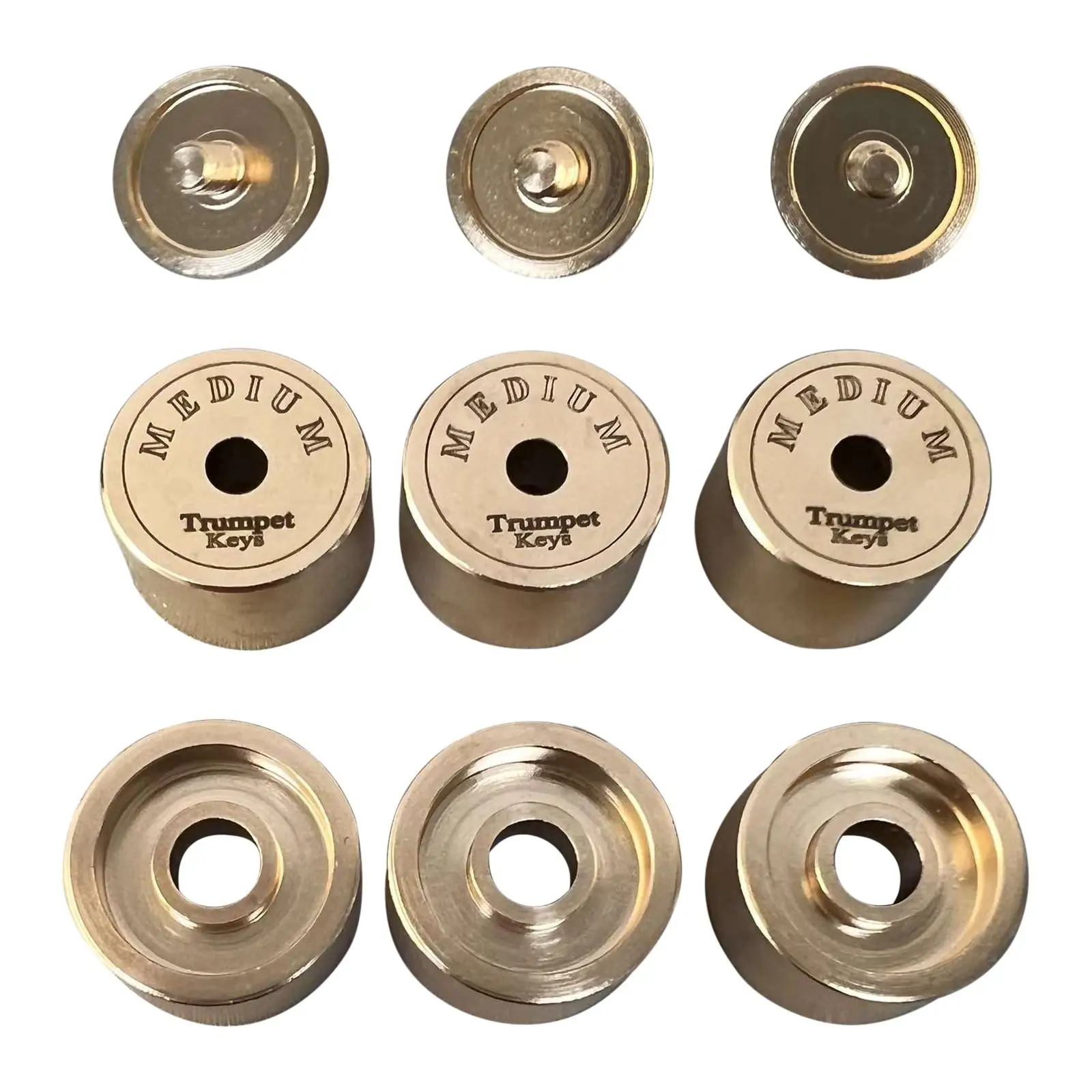 Trumpet Repair Kit Finger Button Valve Stem Caps Brass Component for Practice Trumpet Musical Instruments