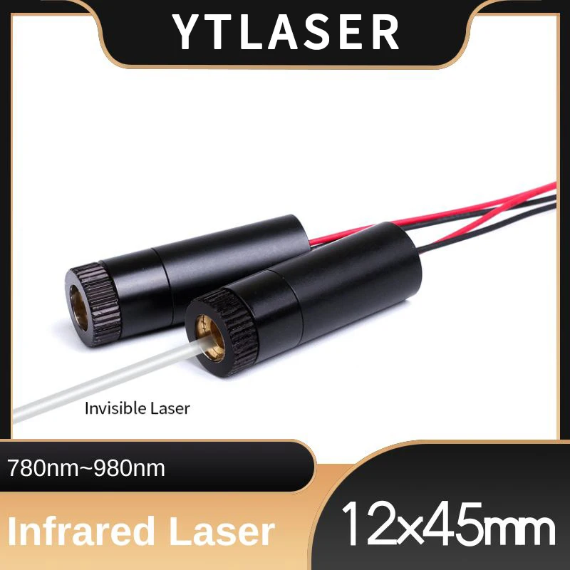 D12X45mm Adjustable Focus 780nm 830nm 850nm 905nm 980nm 1mW 5mW 10mW 30mW 50mW 100mW IR Dot Laser Diode Module Industrial Grade