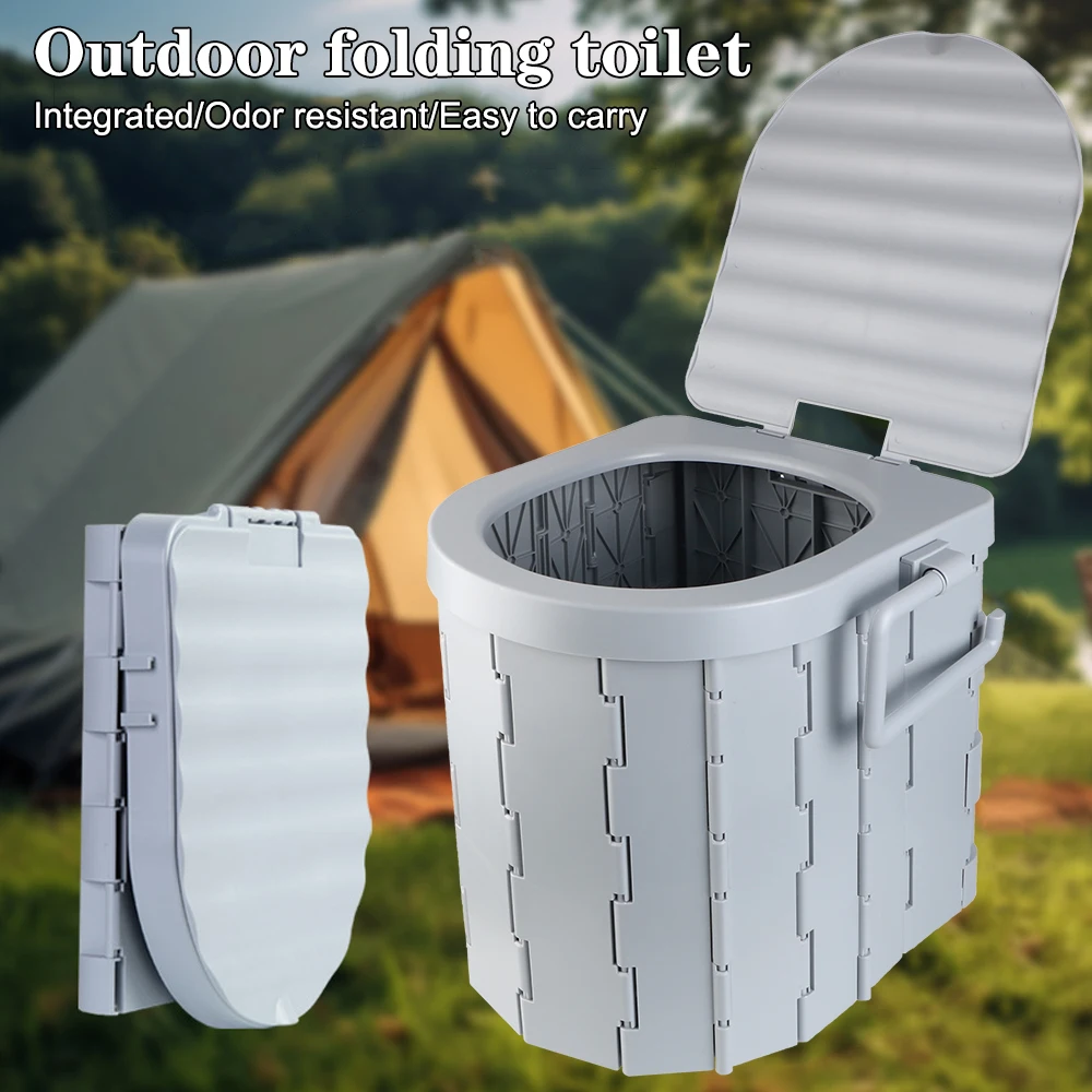 Portable Emergency Toilet Folding Toilet with Lid Travel Bucket Toilet Seat Car Folding Toilets Camping Toilet