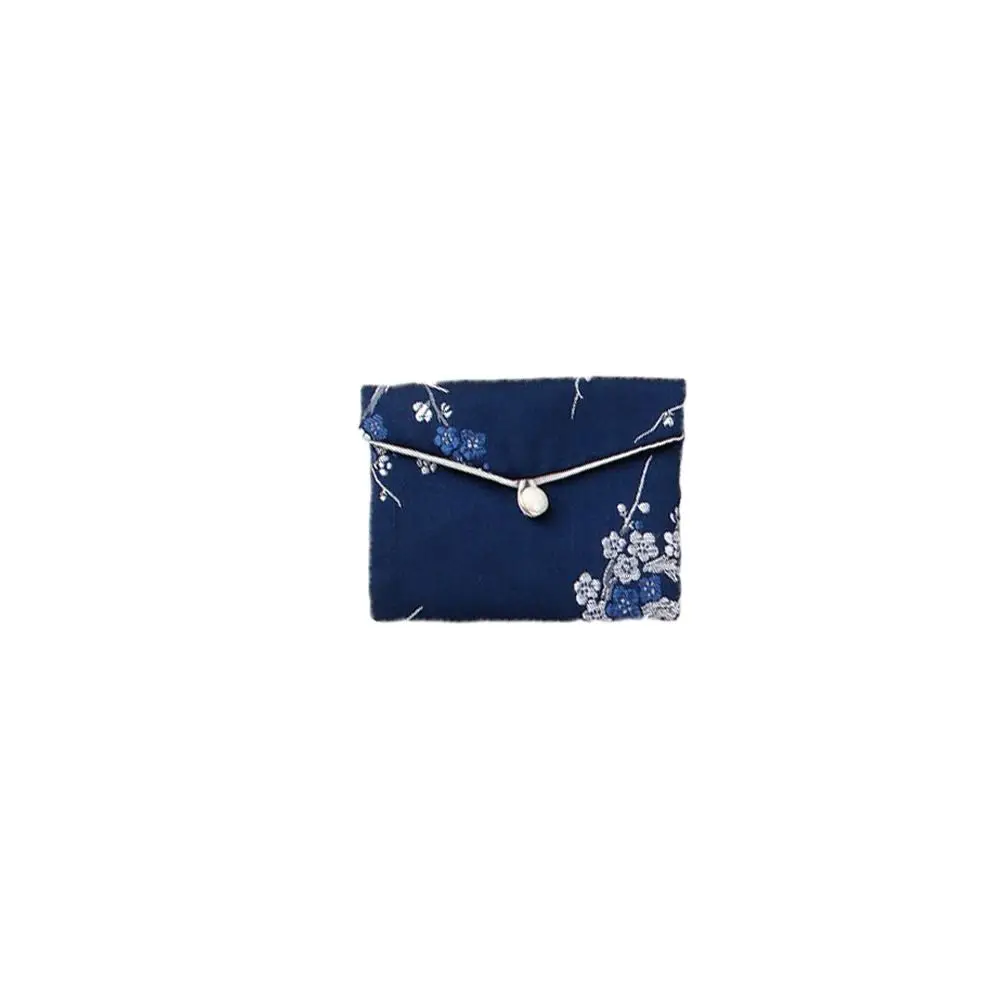Retro Satin Jewelery Bag Embroidered Buckle Wallet Chinese Style Necklace Bag Coin Purse Birthday