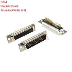 2PCS DB44 plug-in board type MALE Female serial port CONNECTOR D-Sub CONNECTORS 44pin plug jack Adapter 3 Rows 44 PIN 44p