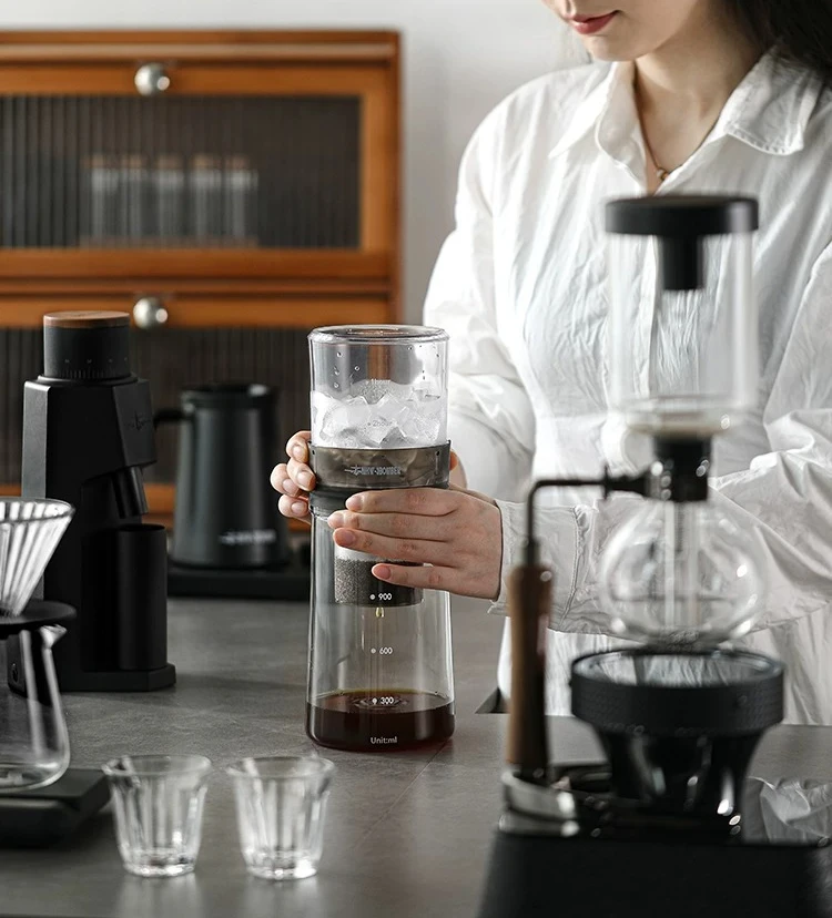 Household Glass Cold Brew Coffee Maker 600ml Ice Drip Dripper Pot Slow Drop Iced Coffee Brewing Appliance