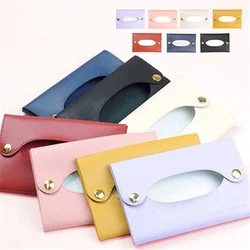 Japanese Style Simple Leather Tissue Bag Small Portable Storage Cover Detachable Towel Organizers Box Wet Wipes Dispenser