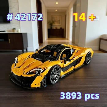 Mechaniczny zestaw klocków konstrukcyjnych P1, samochód sportowy 42172, odpowiedni na prezenty urodzinowe, kompatybilny z elementami Lego, 3893 elementy.