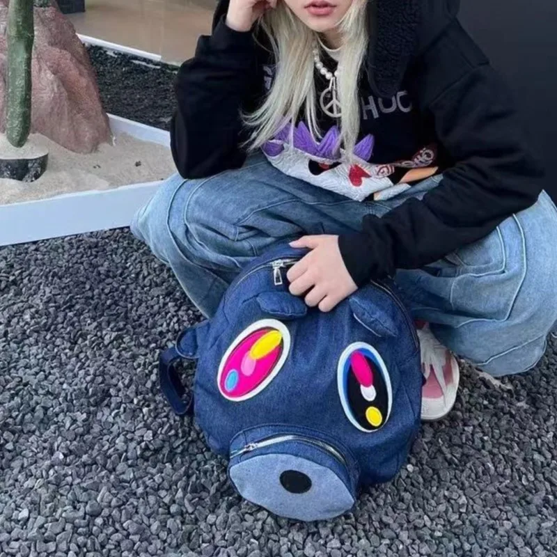 حقيبة ظهر JIAERDI لطيفة ومضحكة على شكل دب أسود للجنسين حقيبة مدرسية ذات سعة كبيرة إبداعية وفريدة من نوعها على الموضة Mochilas Mujer