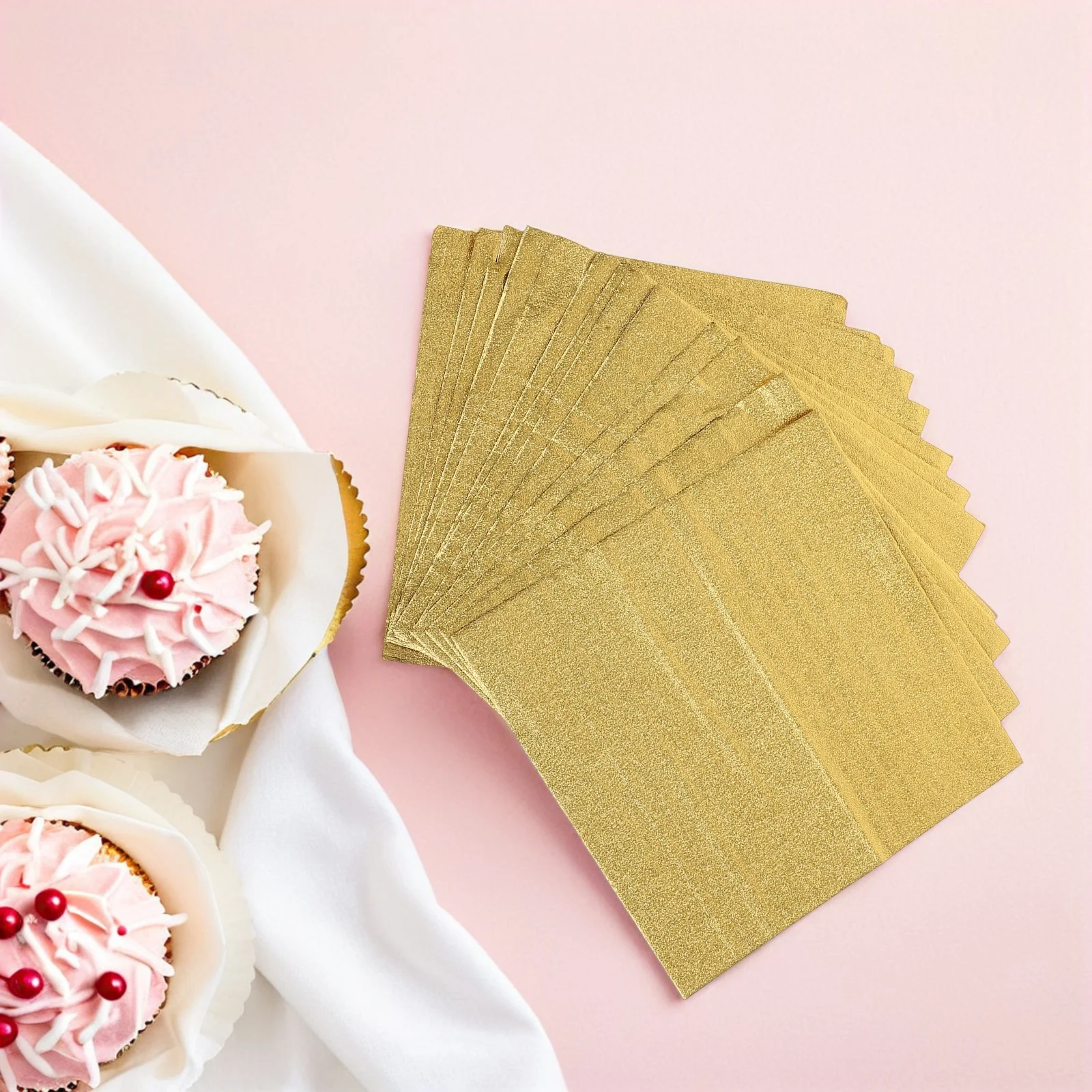 

100pcs 15*15*0.10cm Diy Food Aluminum Foils Wrapping Paper Sheets Packaging Golden And Red Chocolate Truffle Wrappers Paper