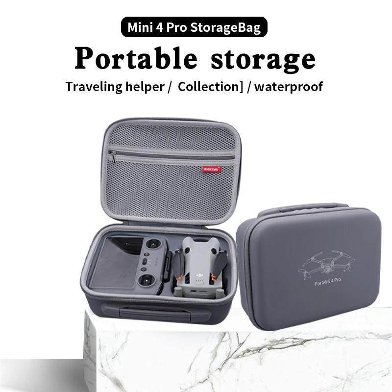 Portable PU Storage Bag For DJI Mini 4 Pro Integrated Bag Box Case for DJI Mini 4 Pro Drone Accessories