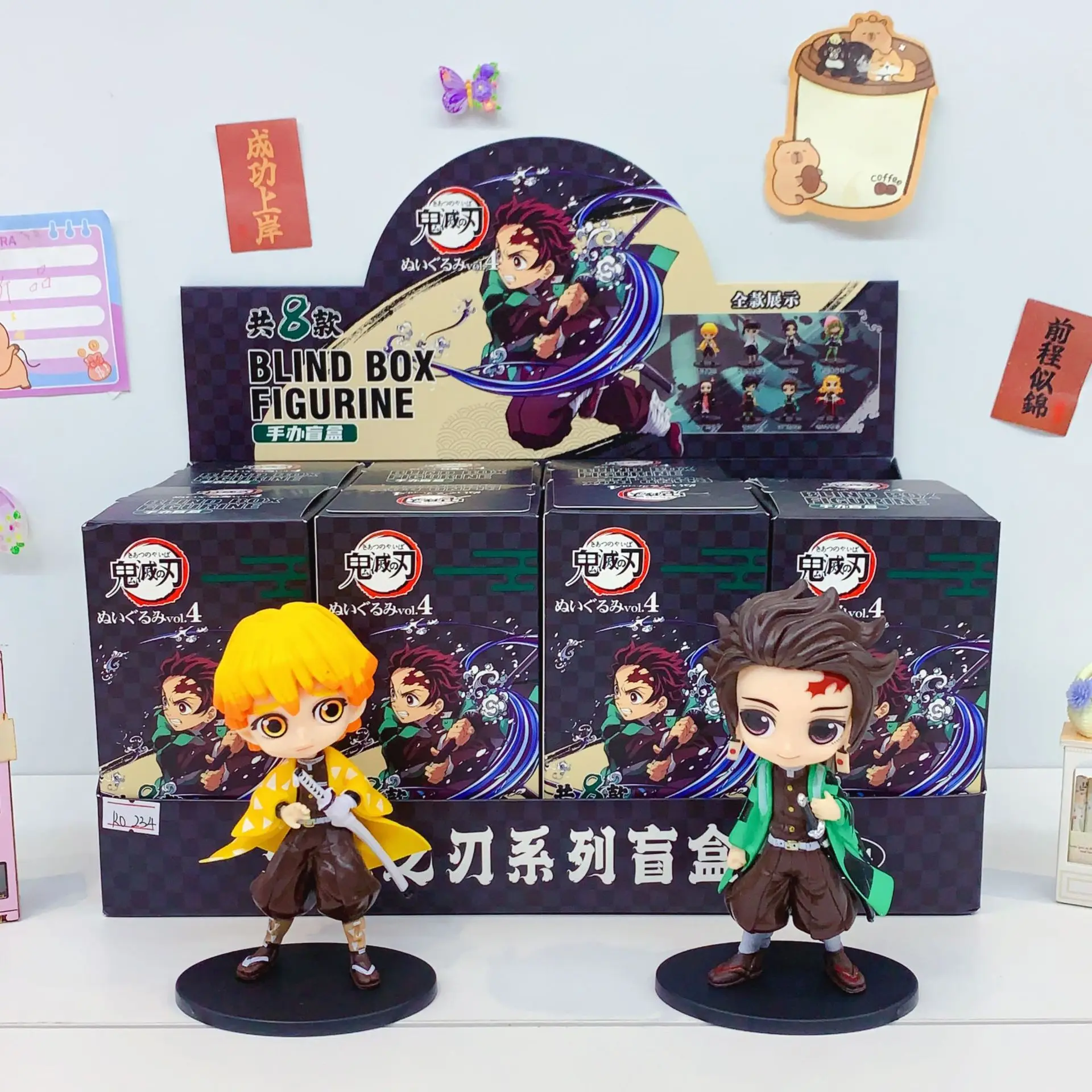 

Аниме-фигурки Demon Slayer в слепых коробках: Нэзуко, Танджиро, Зенитсу, Иноске, Кёджуро, Шинобу, Гию. Модели игрушек для детей, подарок на Рождество.