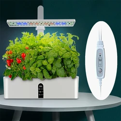 Smart Hydroponics Growing System Automatic Timing Indoor Garden Kit 9 Pods Height Adjustable 15W LED Grow Lights 2L Water Tank