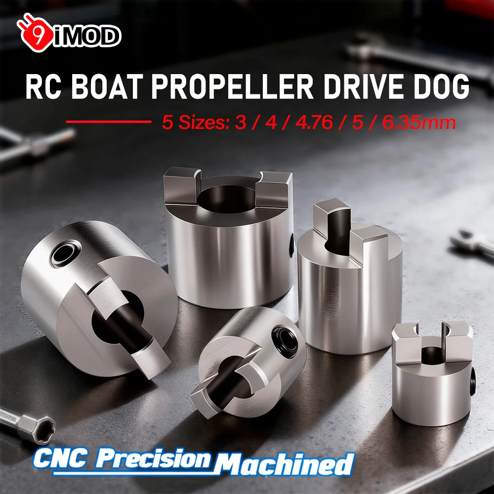 9IMOD Stainless Steel Propeller Drive Dog 3mm 4mm 4.76mm 5mm 6.35mm Drive Shaft Crutch Prop Holder for RC Boats Marine Model