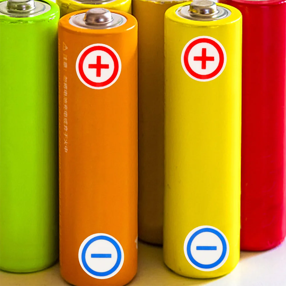 

4 Sheets 12mm PVC Power Polarity Stickers Red Blue Electrode Labels Terminal Signs Car Audio DIY Tools