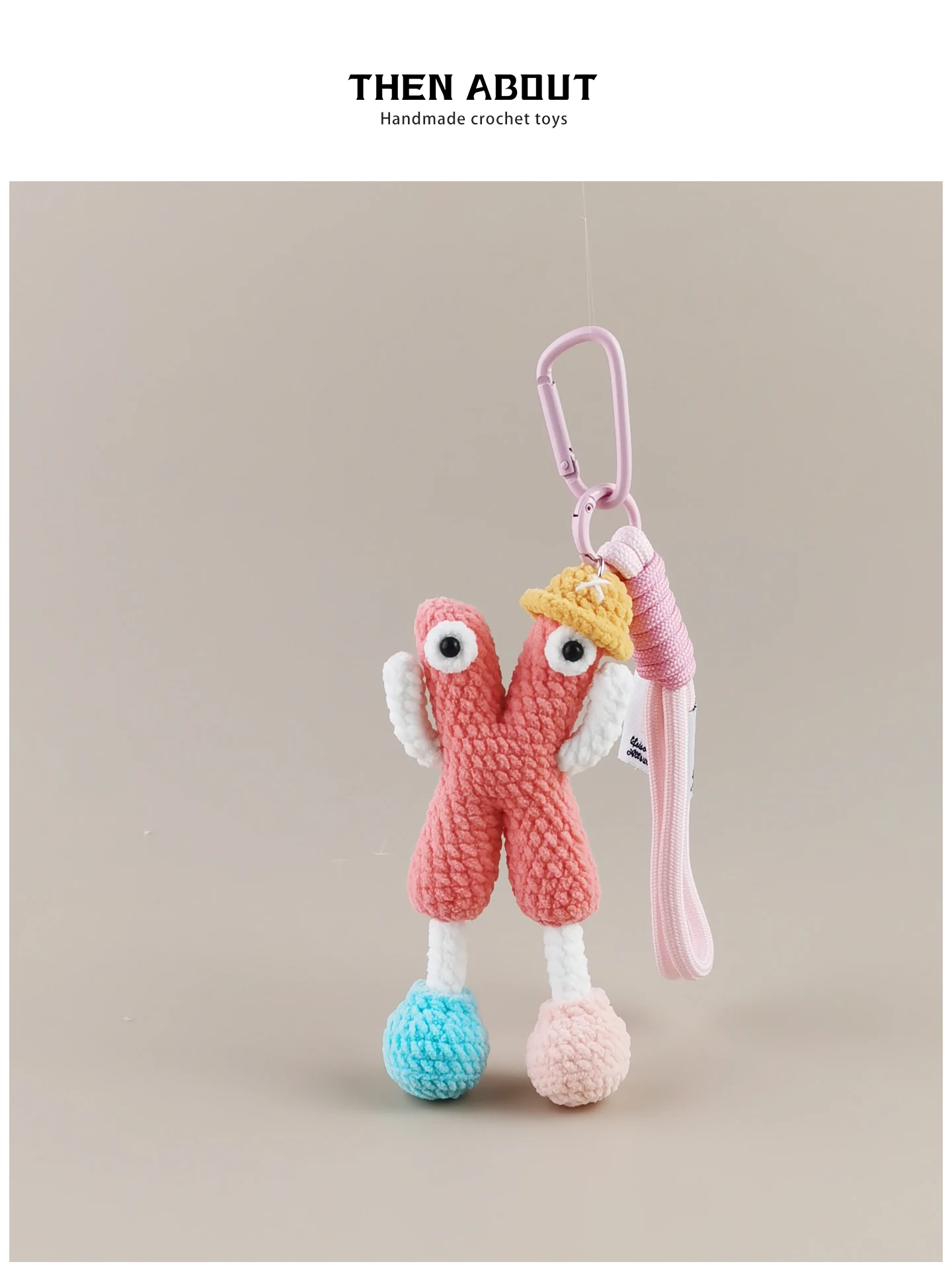 Delicate Doll Keychain Bag Charm Cute Letter Pattern Handbag Accessory Trendy Gift Item Fashionable Chinese Crafted Key Holder