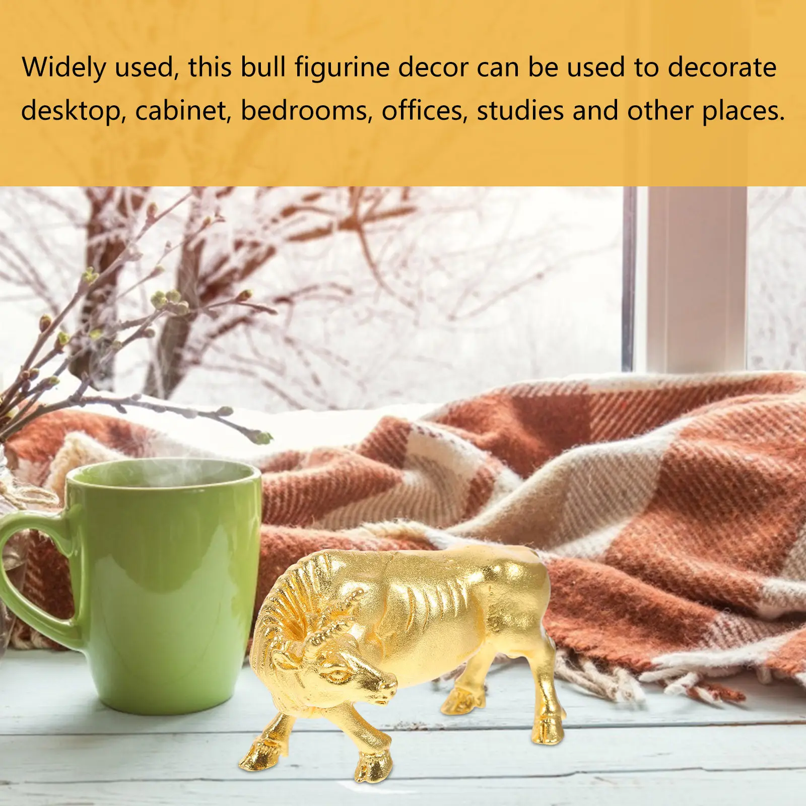 Mini Bull Sculpture Brass Craft Home Decoration Vintage Style Desktop Animal Ornament Office Study Cabinet Decor