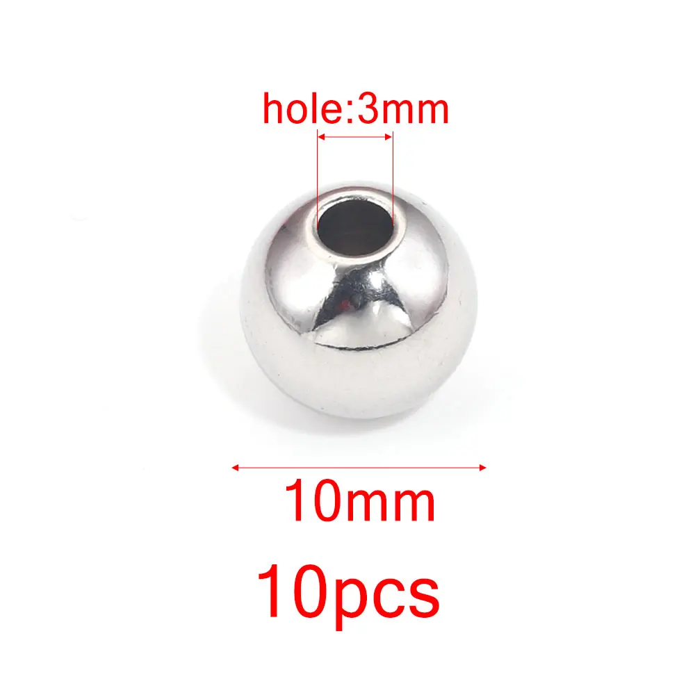 20–100 Stück, 3, 4, 5, 6, 8 mm, Edelstahl-Abstandsperlen, runde Kugel, lose Rocailles für DIY-Armbänder, Schmuckherstellung, Zubehör