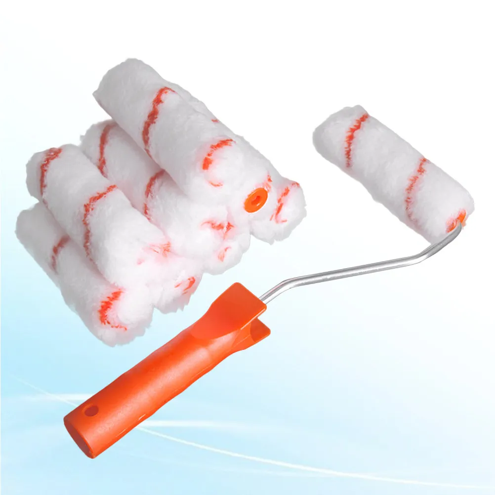 4 Inch Mini Paint Roller Kit for Wall Painting Tools Lightweight Ergonomic Handle Polyester Roller Brush Set for DIY Home Office