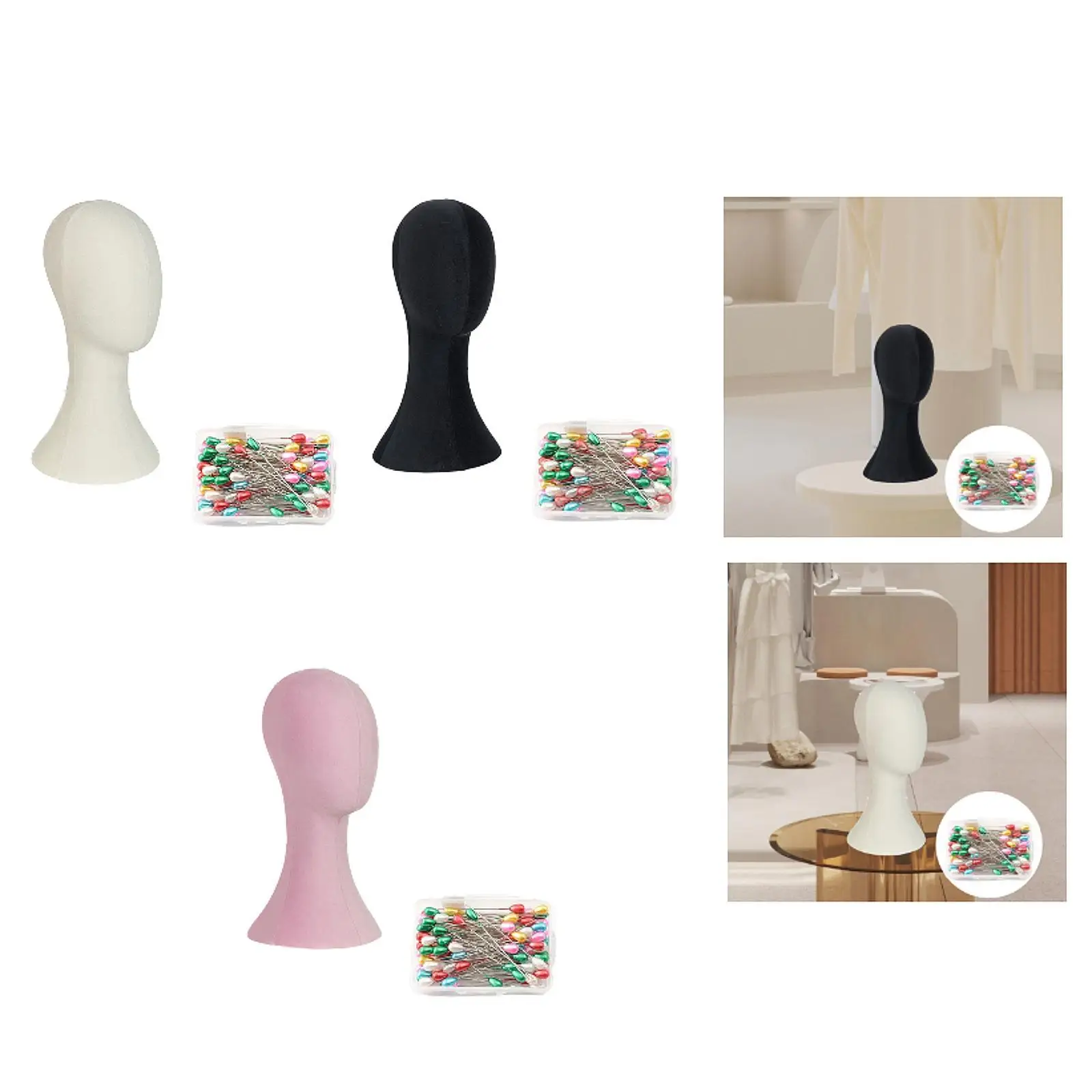 

Hat Display Head Velvet Wig Head Wig Display Model Portable Mannequin Head Model Mannequin Head for Salon Wig Making Market