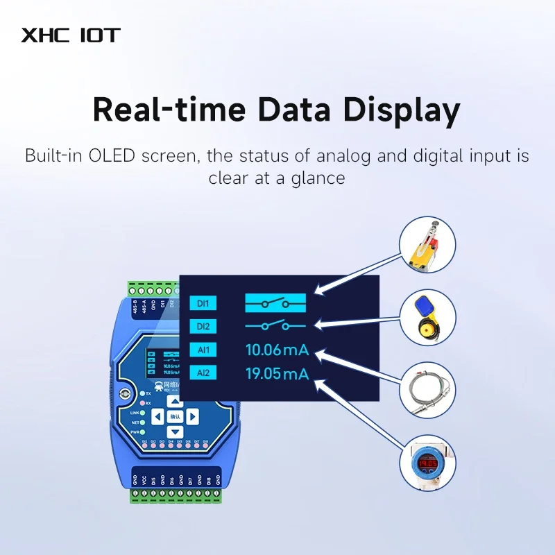 Imagem -04 - Xhciot-controle de Aquisição Analógica e Digital Multicanal Porta Ethernet Me31-axxx8000 8di Rj45 Rs485 Tcp ip para Rtu Modbus