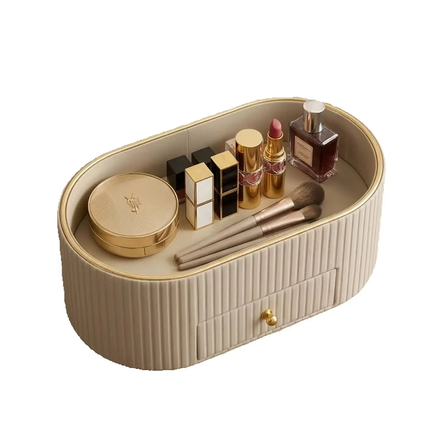 Luxury High-End Desktop Multi-Function Drawer Entrance Key Tray Storage Rack for Perfume And Lipstick Organization