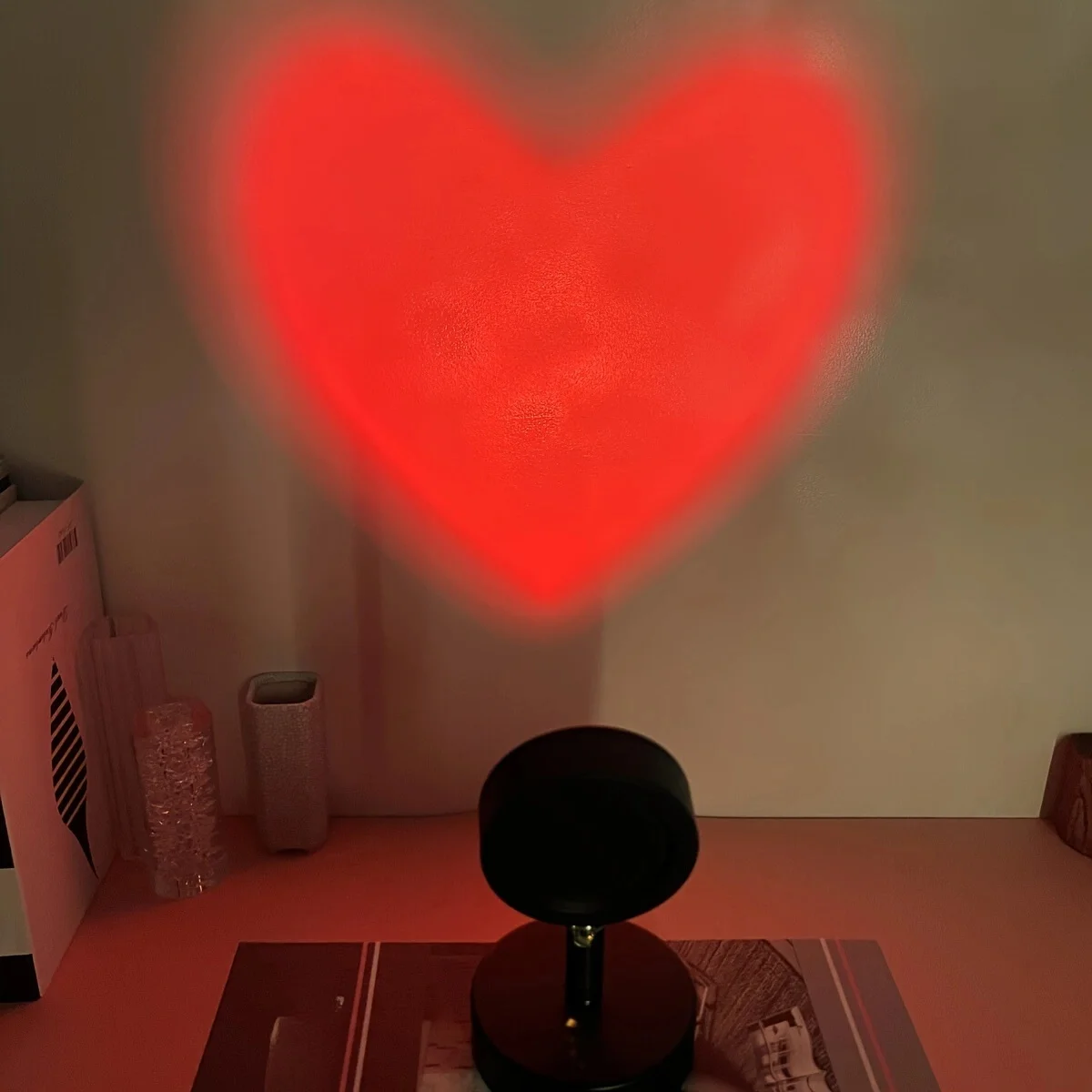 Romantic Heart-Shaped LED Sunset Projection Lamp - Create a Magical Ambience