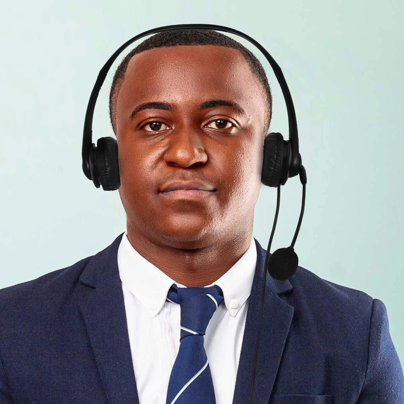 

1 Pair Noise Cancelling Headphones Cvc6.0 Clear Call Mic Wired Control Usb Headset For Office Pc Call Center Computer