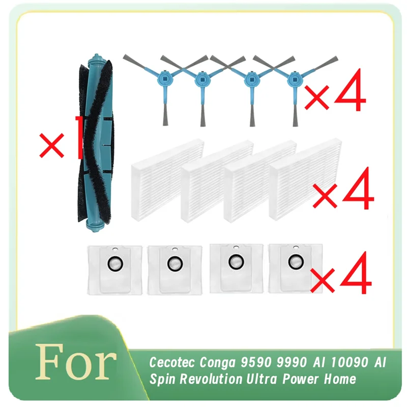 

INLIG-13 шт. для Cecotec Conga 9590 9990 AI 10090 AI Spin Revolution Ultra Power домашний робот-пылесос сверхпрочные аксессуары