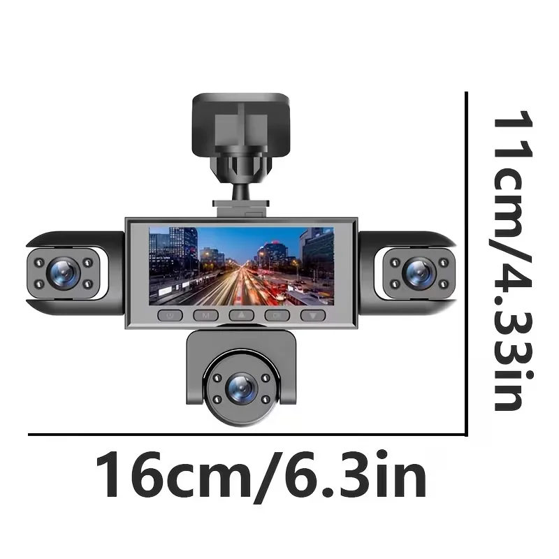 Panoramic 5-Camera 1080p HD Ultimate Safety Dashcam Kit, 1080p Front & 720p Surround Coverage, Four-Screen Display, HD Night Vision, WDR, G-Sensor, Loop Recording – Car Accessories/Dashcams/Christmas Gifts, 24-Hour Parking Mode