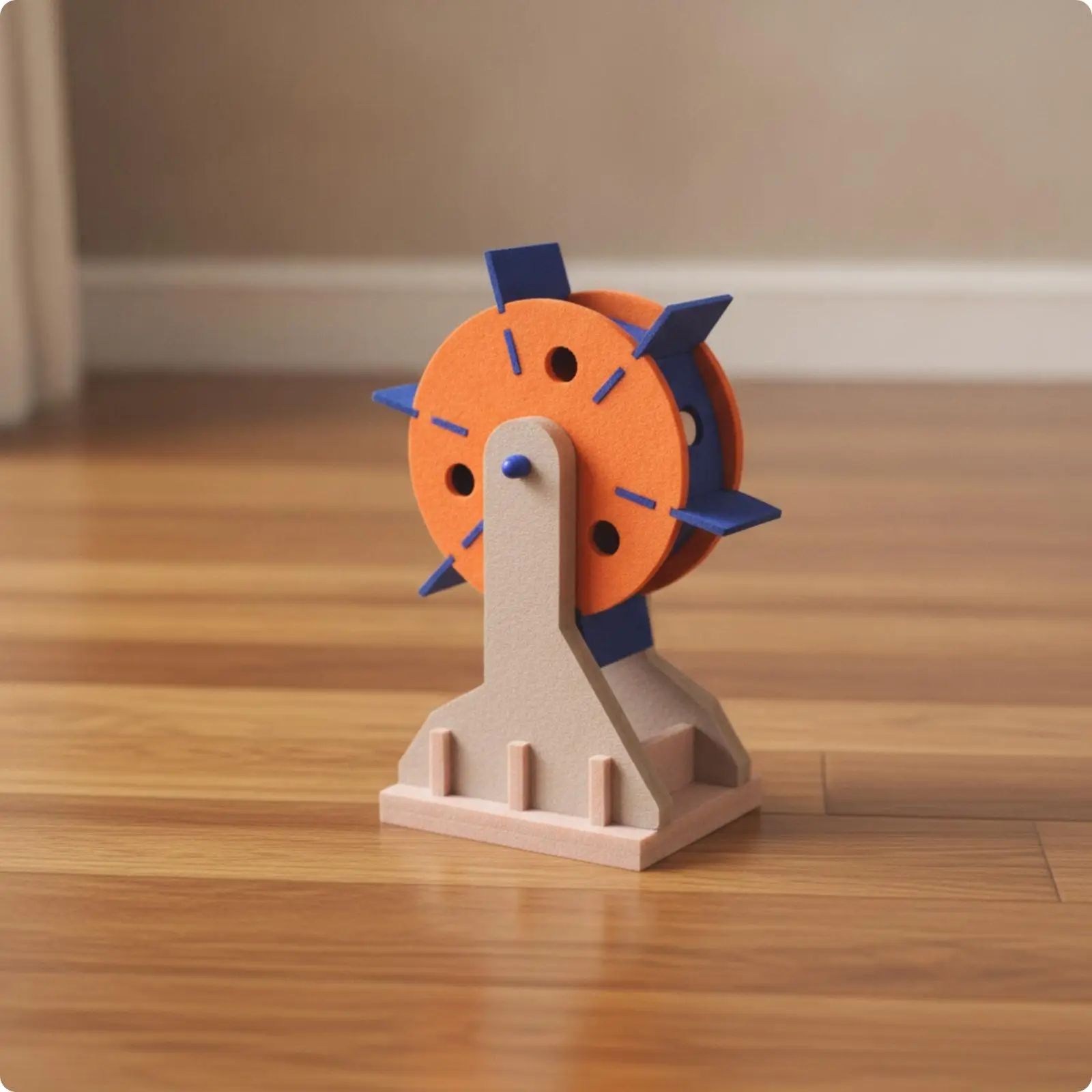 Indoor Cat Toy Felt Windmill Feeder Puzzle for Slow Eating Playful Nudging and Batting