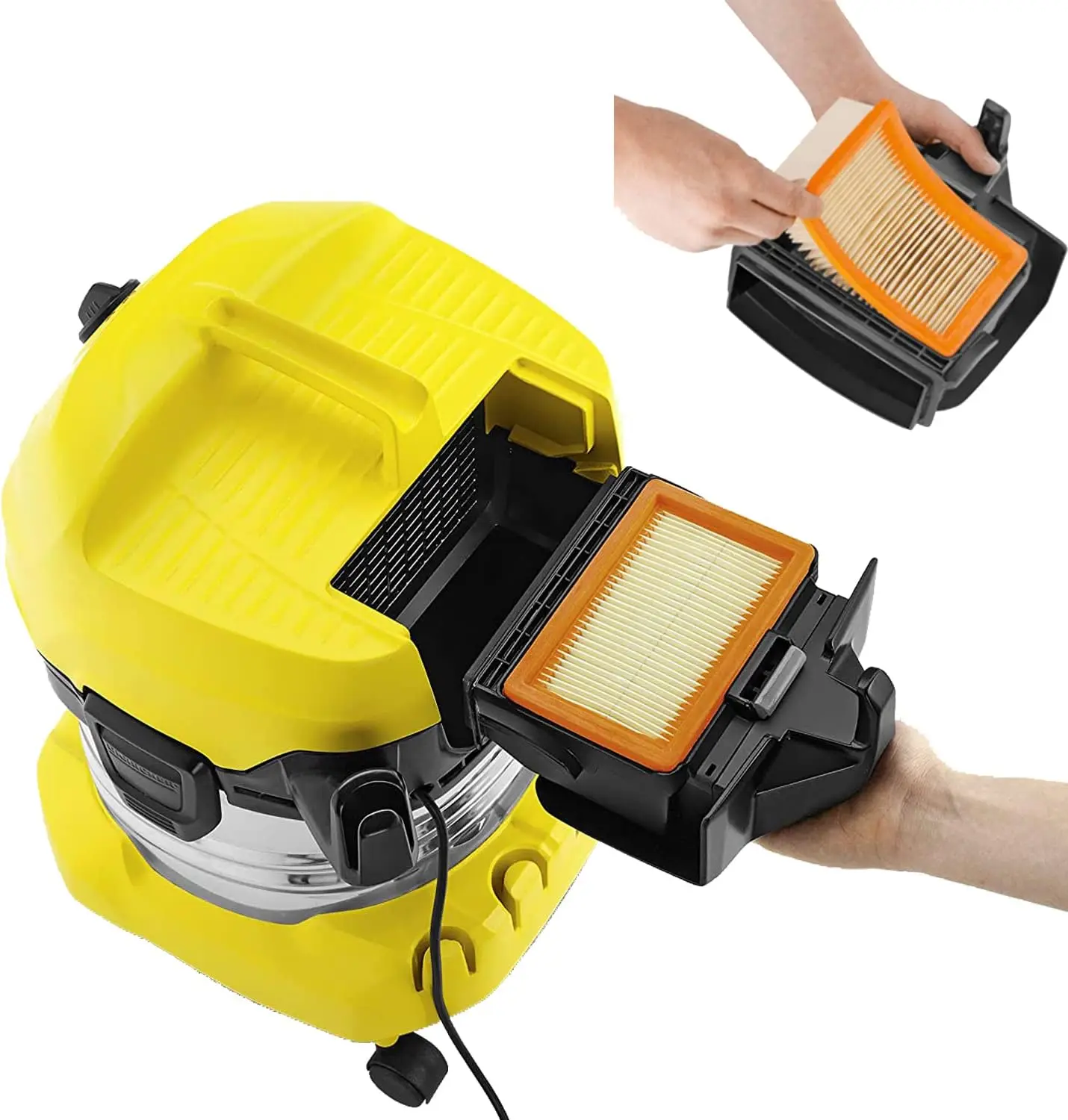 ل Karcher NT25 ، NT35 ، NT361 ، NT45 ، NT55 ، NT611 HEPA تصفية بديل أجزاء مكنسة كهربائية الملحقات قابل للغسل فلتر Hepa