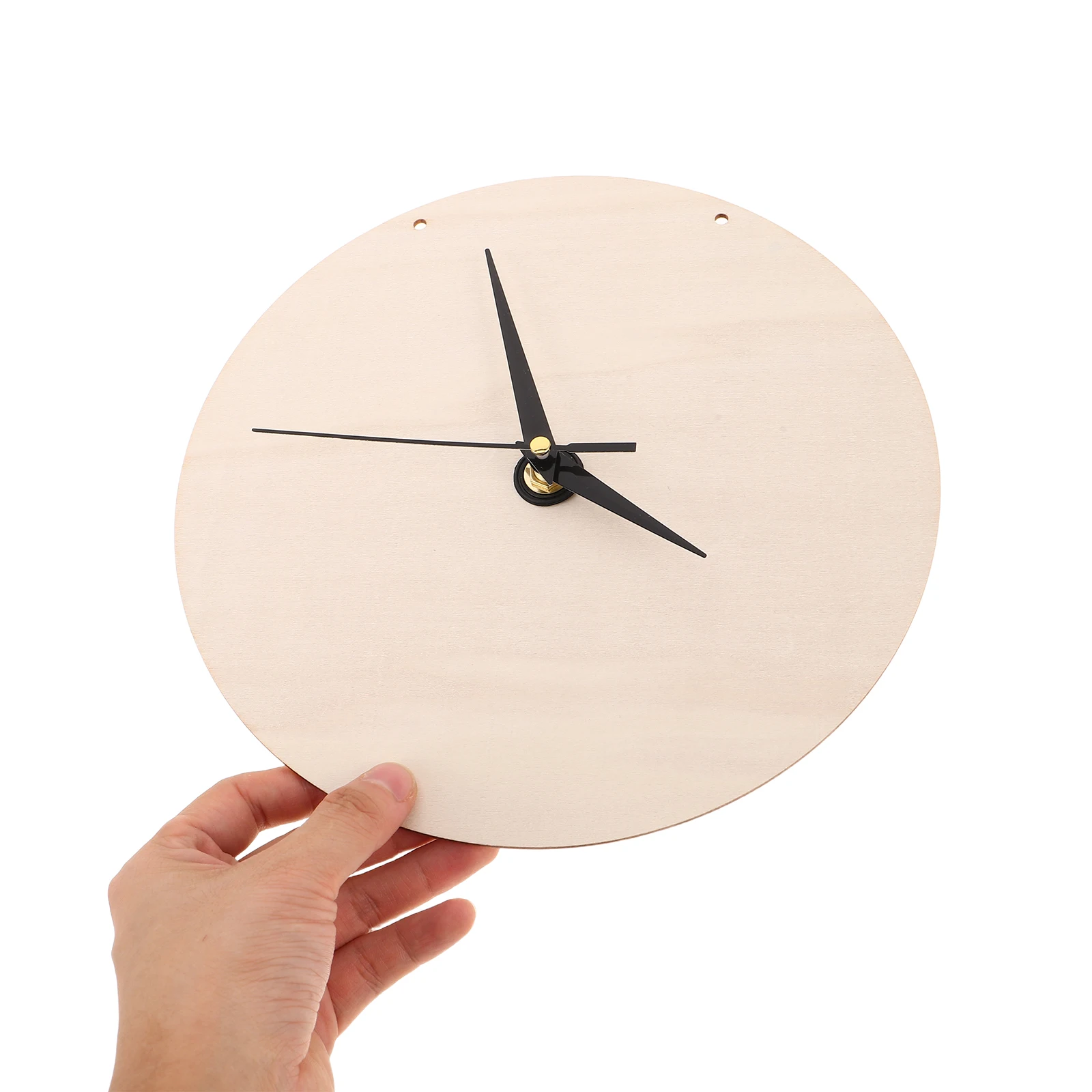 5Set Wood Clock Face For Diy Projects Blank Painting Wall Clock Board Round Dial Plate Replacement Kit - Silent Wooden Movement