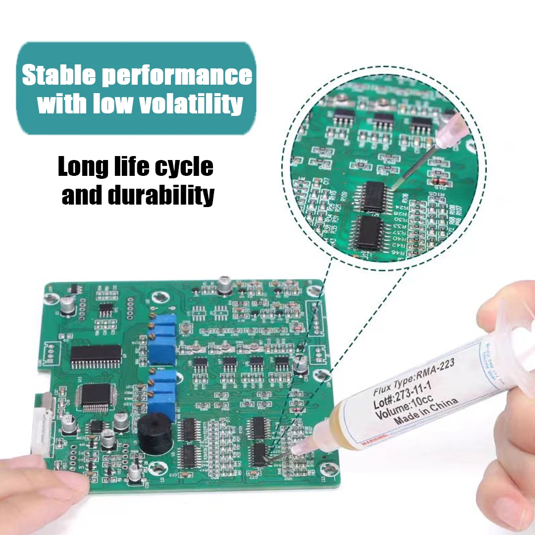 Imagem -02 - Fluxo para Soldar Pasta da Solda Pwb ic Telefone Móvel Smd Seringa do Retrabalho Óleo da Soldadura Barril Rma223 10cc