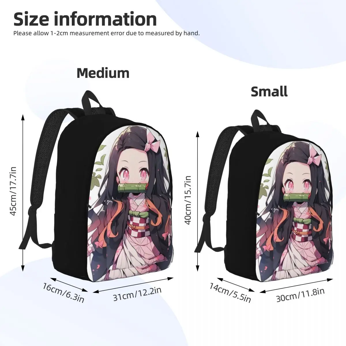 Nezuko-mochila escolar de Anime Demon Slayer para adolescentes, morral de lona para estudiantes, escuela primaria, viaje universitario