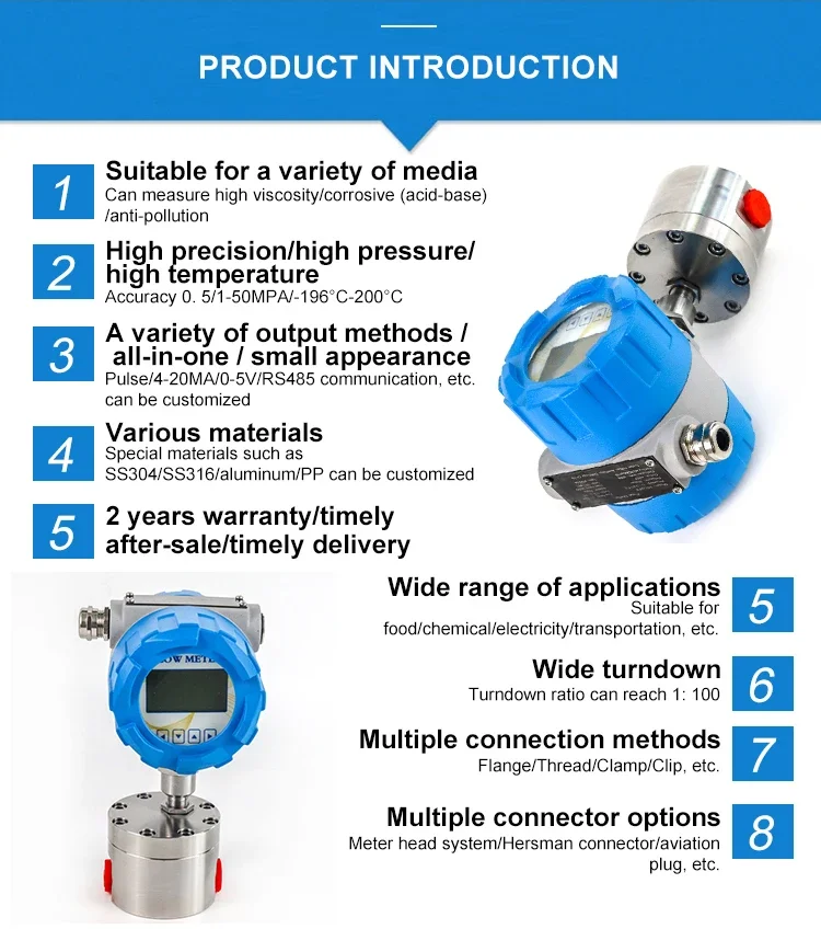 Hydraulic Diesel Strong Acid-Base Frozen Liquid Metering Meter RS485 Gluel Circular Gear Micro Liquid Flowmeter