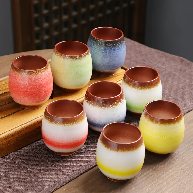 200ml Japanese Style Ceramic Cup Kiln Change Wine Mug Water Mugs Coffee Cup Personal Single Pottery Tea Cups Drinkware New
