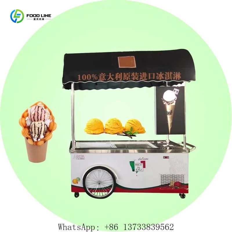 WholesaleCustomized Ice Cream Display Cabinet Trolley 2026 Beautiful Pavilion Food Truck Italian Ice Cream Truck