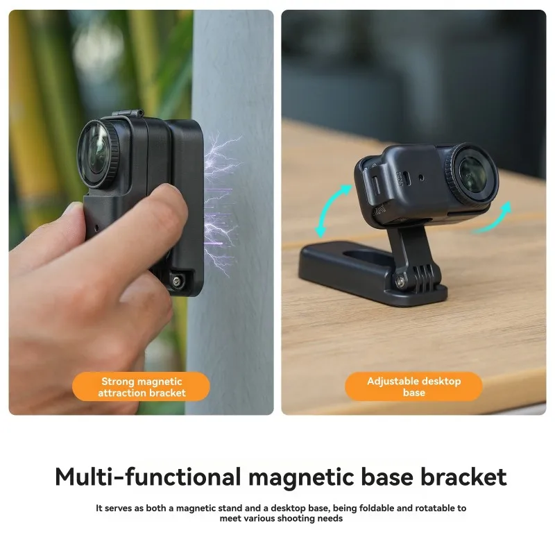 CEA Magnetic Mounting Base Stand-360 Degree Rotatable Folding Camera Support, Black Accessory