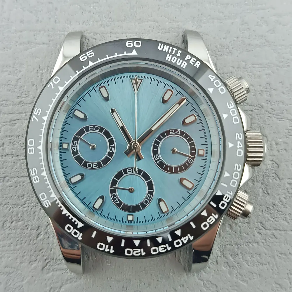 40mm Panda Daytona VK63 movement quartz movement timing code watch accessories sapphire mirror stainless steel  watch case view 5