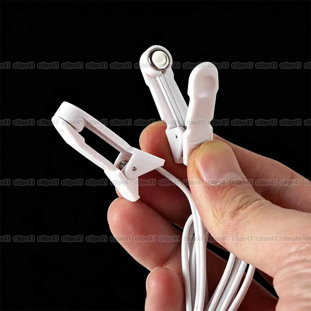 2.5mm Ear Clips Connection Cables Conductive Standard Pin Muscle Stimulator Digital Therapy Tens Unit Tool Machine